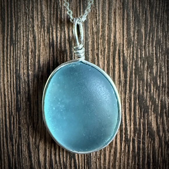 Seaglass and Sterling Silver Necklace - Picture 1 of 8